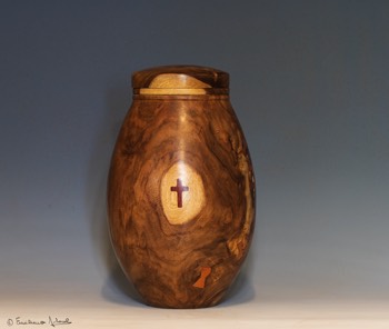  Kou Urn Inlay Koa cross 