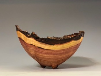  Maui Milo Natural Edge Bowl with Carved Feet 